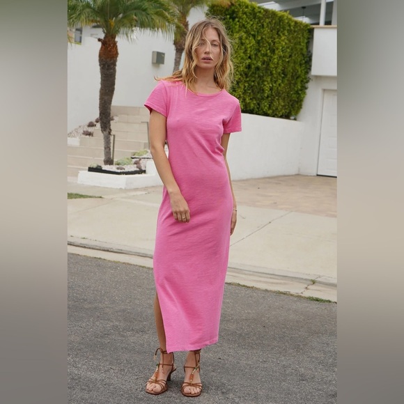 LNA The Mayer T-Shirt Dress Cutouts Knot Pink NWT New Medium - Picture 2 of 11